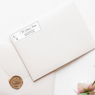 Étiquette Adresse de retour du Mariage monogramme minimal