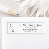 Étiquette Adresse de retour du Mariage monogramme minimal (En situation)