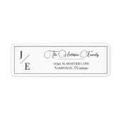 Étiquette Adresse de retour du Mariage monogramme minimal (Devant)