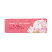 Étiquette Adresse de retour du Mariage Pink Peony (Devant)