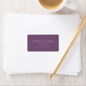 Étiquette Adresse de retour du Mariage pourpre classique sim (En situation)