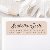 Étiquette Adresse de retour du Mariage rose de script élégan (En situation)