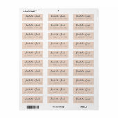 Étiquette Adresse de retour du Mariage rose de script élégan (Feuille entière)