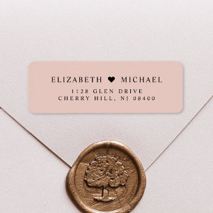 Étiquette Adresse de retour du Mariage rose pâle élégant