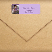 Étiquette Adresse de retour du mariage violet de la photo