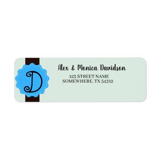 Étiquette Adresse de retour du monogramme (Devant)
