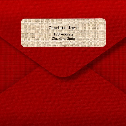 Étiquette Adresse de retour du monogramme Burlap