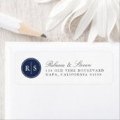 Étiquette Adresse de retour du monogramme couleur personnali (En situation)