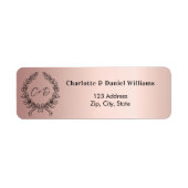 Étiquette Adresse de retour du monogramme de roussissement o (Devant)