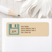 Étiquette Adresse de retour du monogramme de style rétro de (En situation)