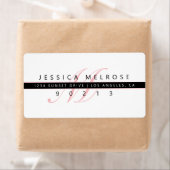 Étiquette Adresse de retour du monogramme élégant (En situation)