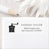 Étiquette Adresse de retour du motif de café Mill (En situation)