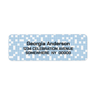 Étiquette Adresse de retour du Motif de chèque en bleu