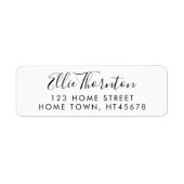 Étiquette Adresse de retour du nom de script (Devant)