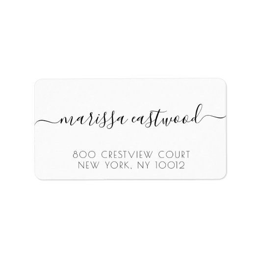 Étiquette Adresse de retour du nom de signature du script (Devant)