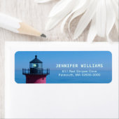 Étiquette Adresse de retour du phare de Nauset (En situation)