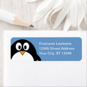 Étiquette Adresse de retour du pingouin (En situation)