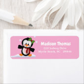 Étiquette Adresse de retour du pingouin mou (En situation)