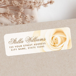 Étiquette Adresse de retour du rose de crème douce romantiqu
