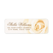 Étiquette Adresse de retour du rose de crème douce romantiqu (Devant)