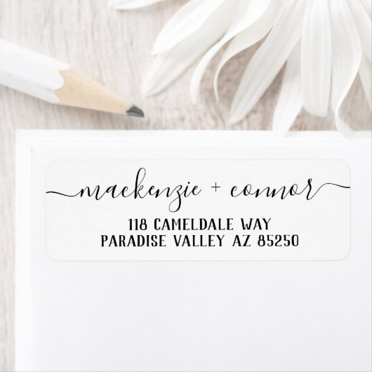 Étiquette Adresse de retour du script de calligraphie de pol (En situation)