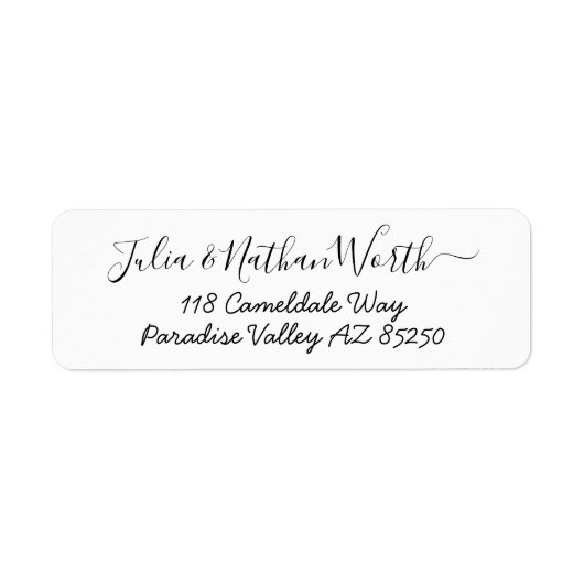 Étiquette Adresse de retour du script de calligraphie de pol (Devant)