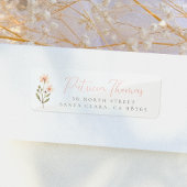 Étiquette Adresse de retour du script de Fleur sauvage Boho