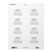 Étiquette Adresse de retour du script de mariage de gros mon (Feuille entière)