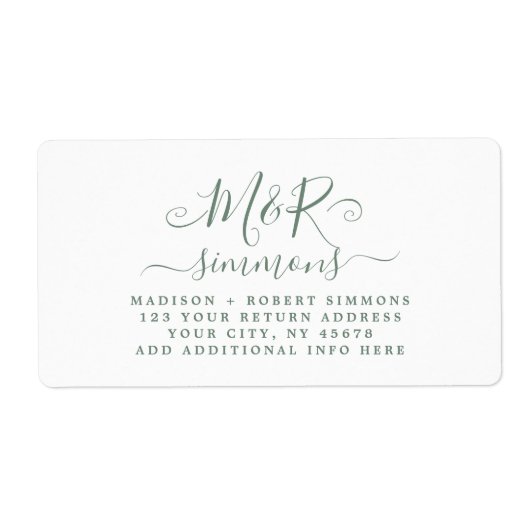 Étiquette Adresse de retour du script de mariage de gros mon (Devant)