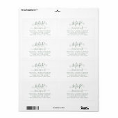 Étiquette Adresse de retour du script de mariage de gros mon (Feuille entière)