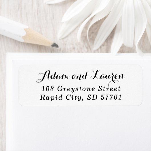 Étiquette Adresse de retour du script élégant (En situation)