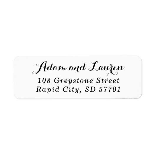 Étiquette Adresse de retour du script élégant (Devant)