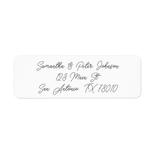 Étiquette Adresse de retour du script élégant (Devant)