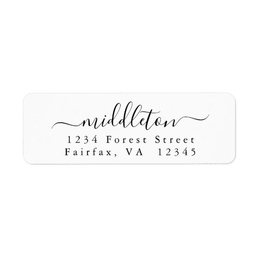 Étiquette Adresse de retour du script élégant (Devant)