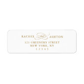 Étiquette Adresse de retour du script Gold Elegant (Devant)