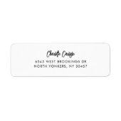 Étiquette Adresse de retour du script lettres main moderne (Devant)