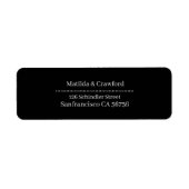 Étiquette Adresse de retour du script minimal Black moderne (Devant)