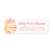 Étiquette Adresse de retour du soleil rose (Devant)