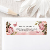 Étiquette Adresse de retour d'un petit Baby shower papillon (En situation)