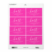 Étiquette Adresse de Retour Écriture Moderne Rose Clair (Feuille entière)