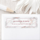 Étiquette Adresse de retour Elegant Modèle en marbre Rosegol (En situation)