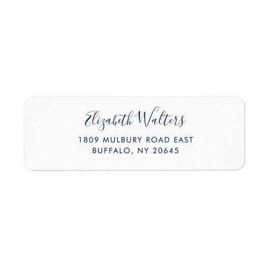Étiquette Adresse de retour élégante de script Cursive moder (Devant)