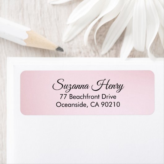 Étiquette Adresse de retour _élégante écriture manuscrite ro (En situation)