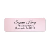 Étiquette Adresse de retour _élégante écriture manuscrite ro (Devant)
