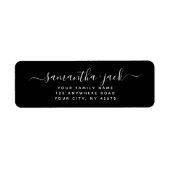 Étiquette Adresse de retour élégante et élégante manuscrite  (Devant)