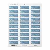 Étiquette Adresse de retour en bleu hiver (Feuille entière)