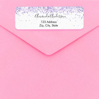 Adresse de retour en confettis violet lavande blan