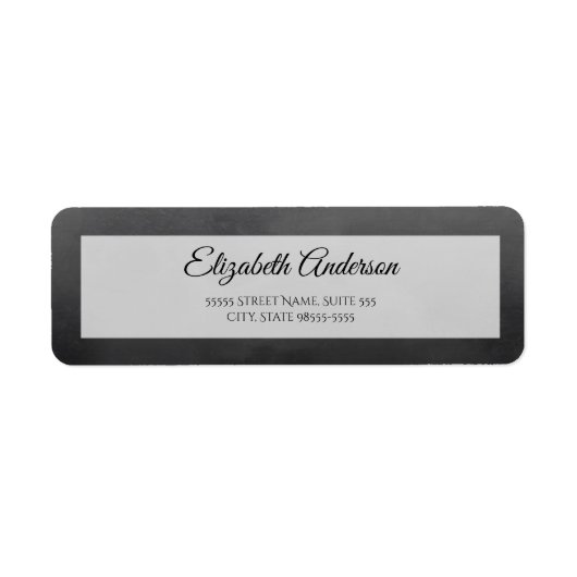 Étiquette Adresse de retour en écriture noire (Devant)
