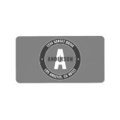 Étiquette Adresse de retour en gras Etc.| Gris (Devant)