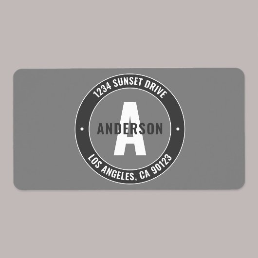 Étiquette Adresse de retour en gras Etc.| Gris